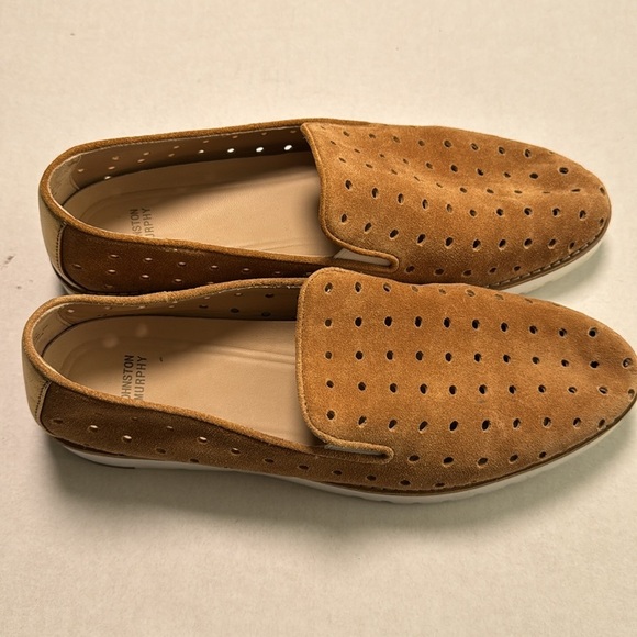 Johnston & Murphy Loafers Womens Sz 10m Brown Penelope Perforated Suede Slip On - Picture 5 of 8